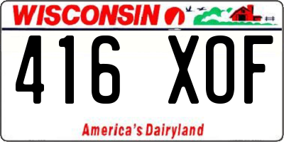 WI license plate 416XOF