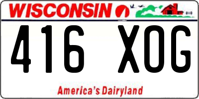 WI license plate 416XOG