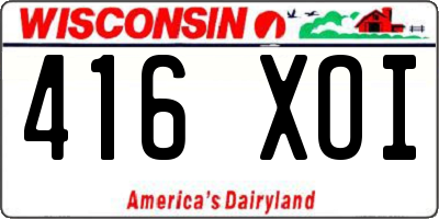 WI license plate 416XOI