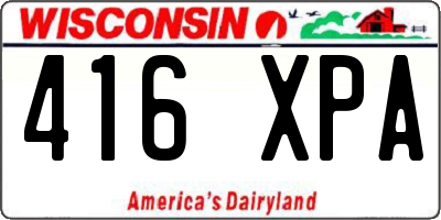 WI license plate 416XPA