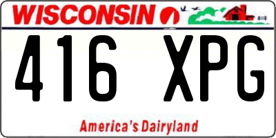 WI license plate 416XPG