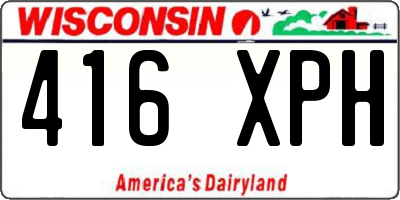 WI license plate 416XPH