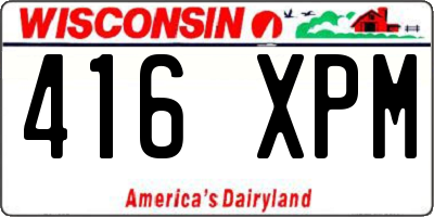 WI license plate 416XPM