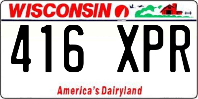WI license plate 416XPR