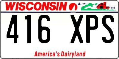 WI license plate 416XPS