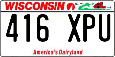 WI license plate 416XPU
