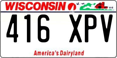 WI license plate 416XPV