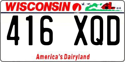WI license plate 416XQD
