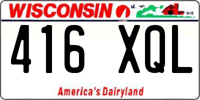 WI license plate 416XQL
