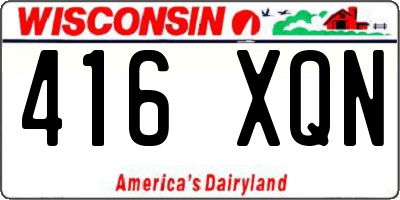 WI license plate 416XQN
