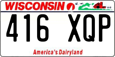 WI license plate 416XQP