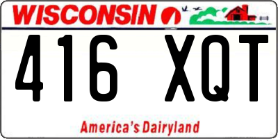 WI license plate 416XQT