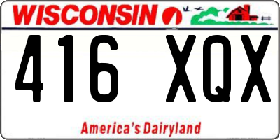 WI license plate 416XQX