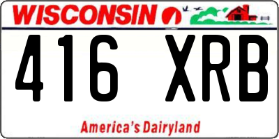 WI license plate 416XRB