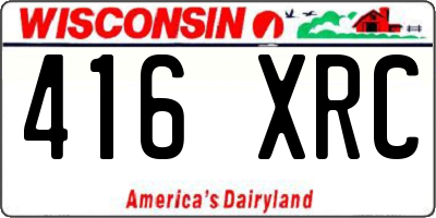 WI license plate 416XRC