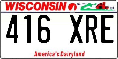 WI license plate 416XRE