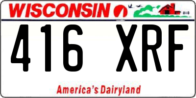 WI license plate 416XRF