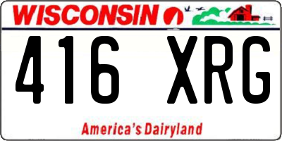 WI license plate 416XRG