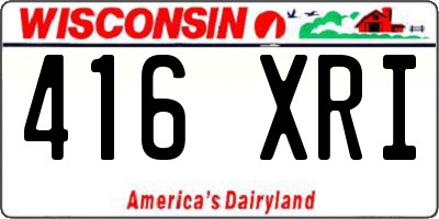 WI license plate 416XRI