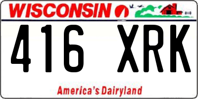 WI license plate 416XRK