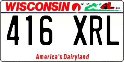 WI license plate 416XRL