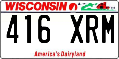 WI license plate 416XRM