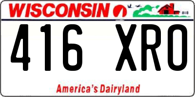 WI license plate 416XRO