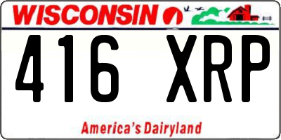 WI license plate 416XRP