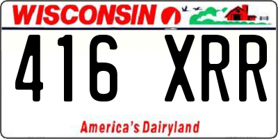 WI license plate 416XRR