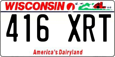 WI license plate 416XRT