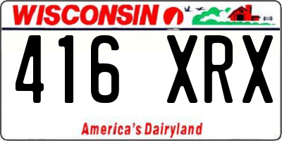 WI license plate 416XRX