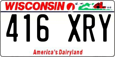 WI license plate 416XRY