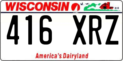 WI license plate 416XRZ