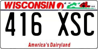 WI license plate 416XSC