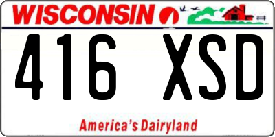 WI license plate 416XSD