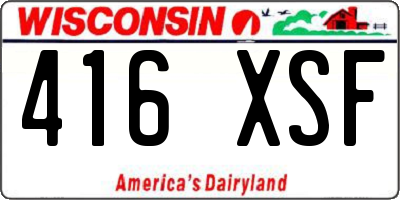 WI license plate 416XSF
