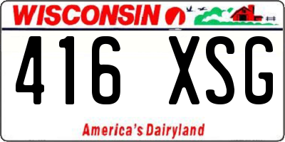 WI license plate 416XSG