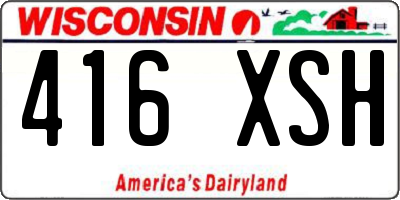 WI license plate 416XSH