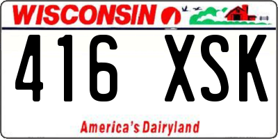 WI license plate 416XSK