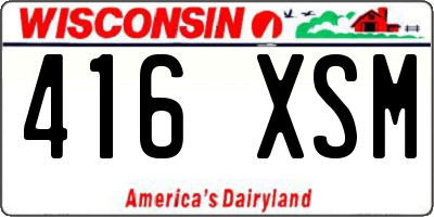 WI license plate 416XSM
