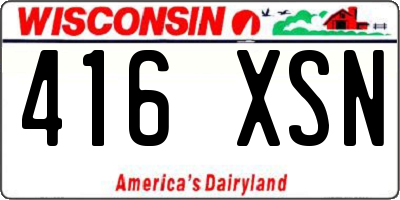 WI license plate 416XSN