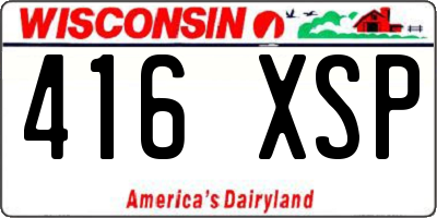 WI license plate 416XSP