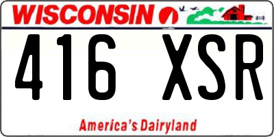 WI license plate 416XSR