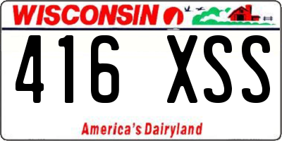 WI license plate 416XSS