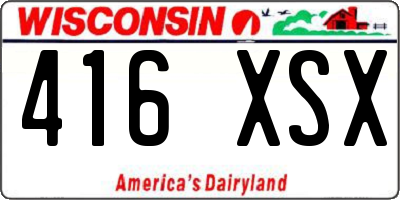 WI license plate 416XSX