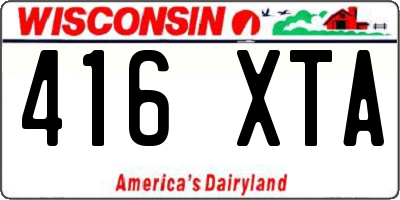 WI license plate 416XTA