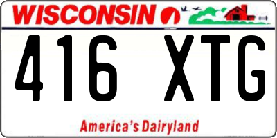 WI license plate 416XTG