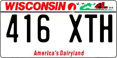 WI license plate 416XTH
