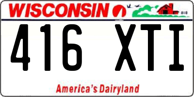 WI license plate 416XTI