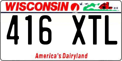 WI license plate 416XTL